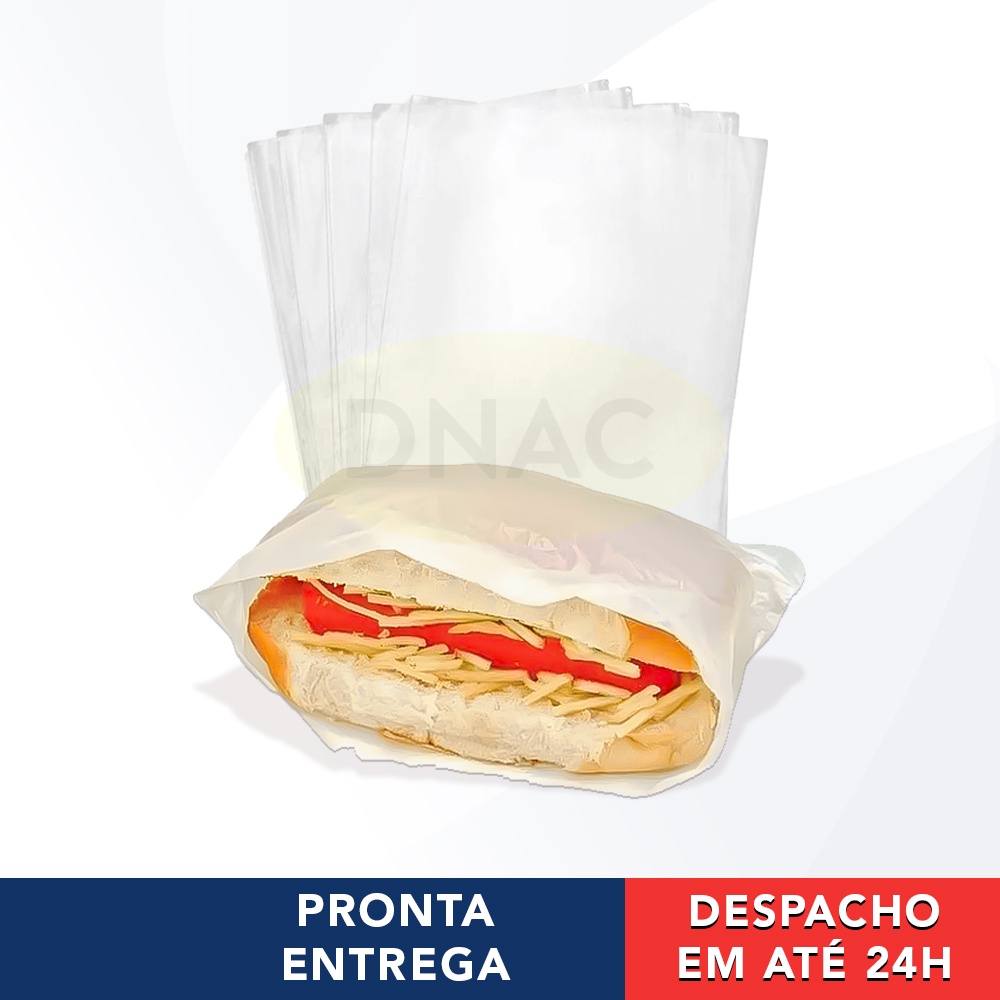 500 Sacos Plásticos Para Hot Dog / Cachorro Quente 25x14cm