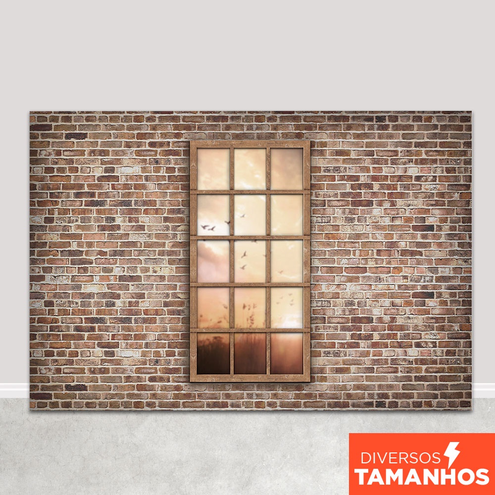 Fundo Fotográfico Janela Rústica Em Tecido 2,20x1,50m - FFC-821 em Oferta na Shopee