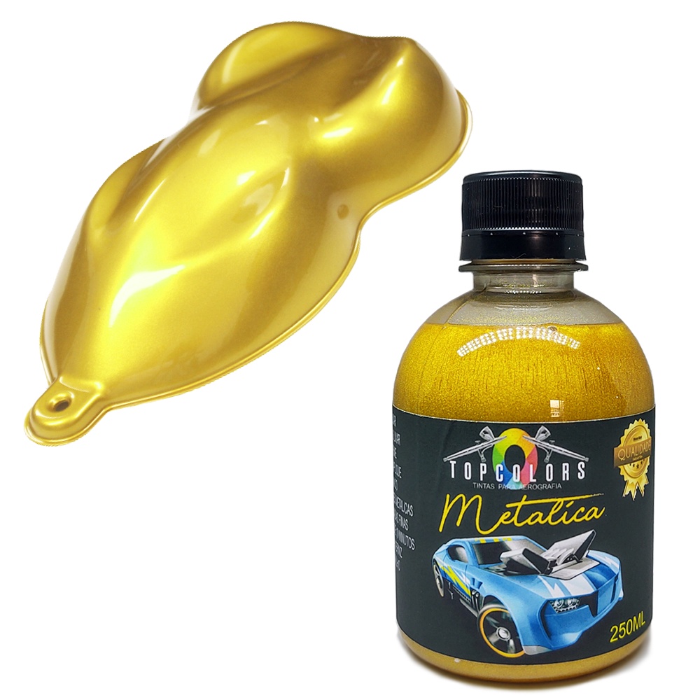 tinta para aerografo dourado metalico topcolors