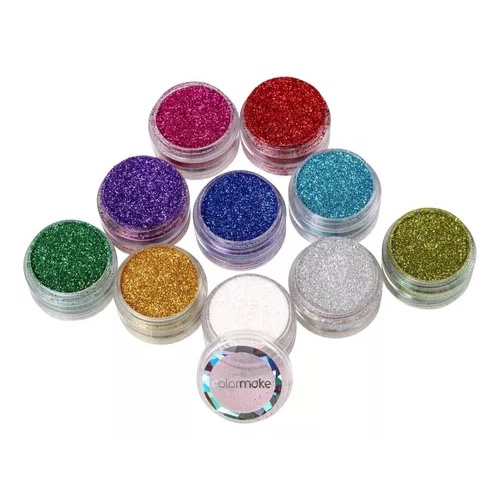 Tinta Facial Glitter Com 10 Cores Colormake - Carnaval