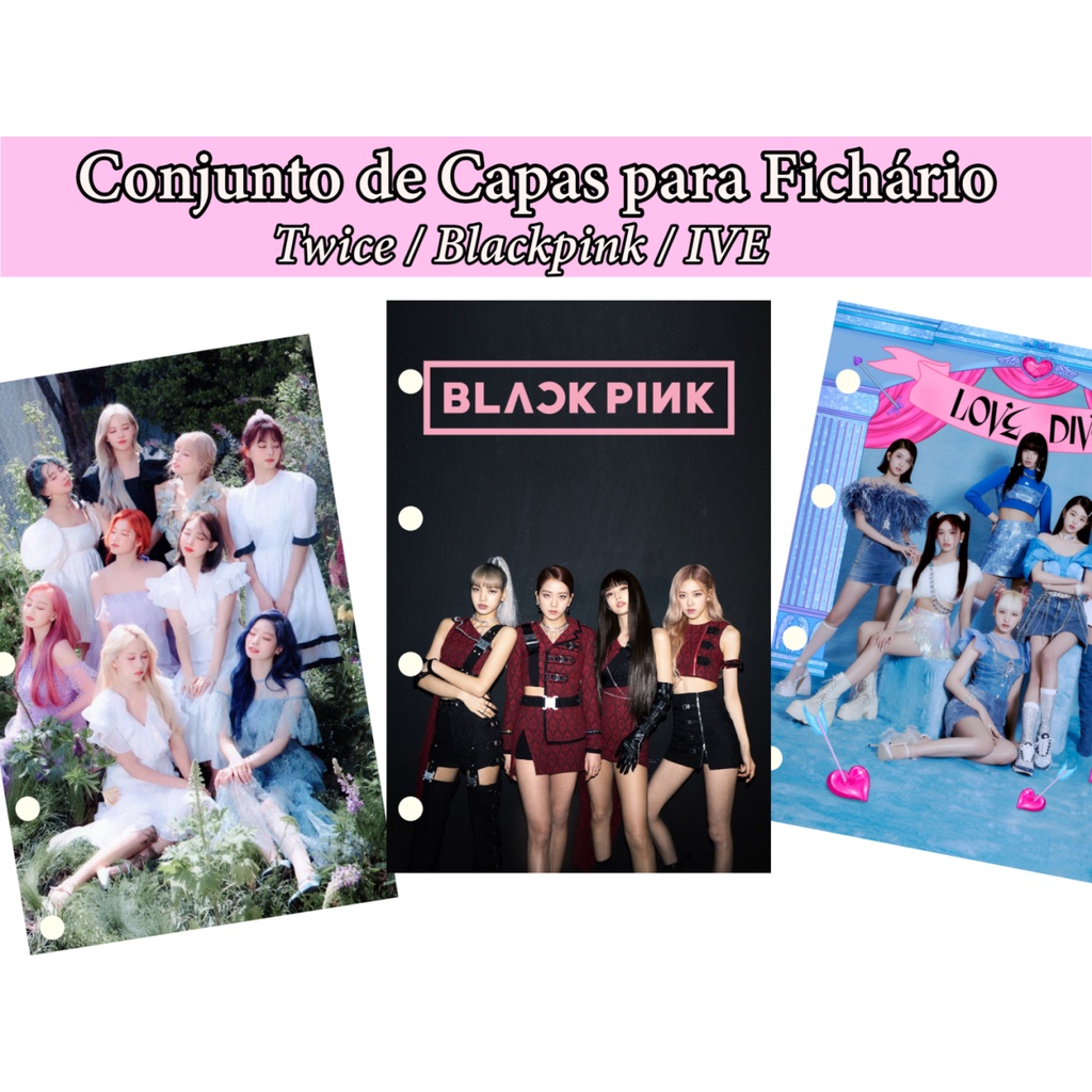 Conjunto de Divisória para Fichário Kpop (Blackpink, Twice, IVE) em Oferta na Shopee