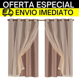 Cortina Blackout Blecaute Corta 100% a Luz  Voal Liso 2,00 x 1,40 Metros Sala Quarto Casal...
