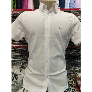 camisa social manga curta slim fit com elastano não amassa passa fácil em Oferta na Shopee