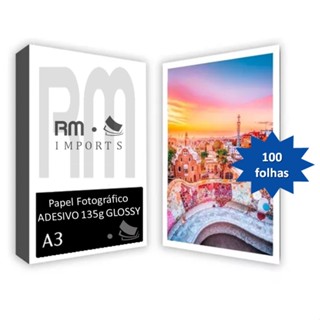 Papel Fotográfico Adesivo A3 Glossy 130g/135G - 100 Folhas em Oferta na Shopee