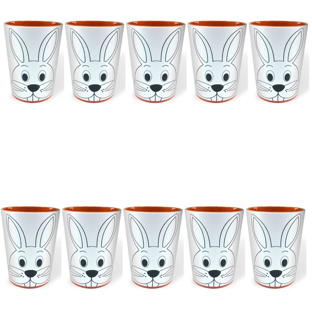 Copo para Colorir Color Cup Coelho de Páscoa 10cm - 10 unidades - Home & Living