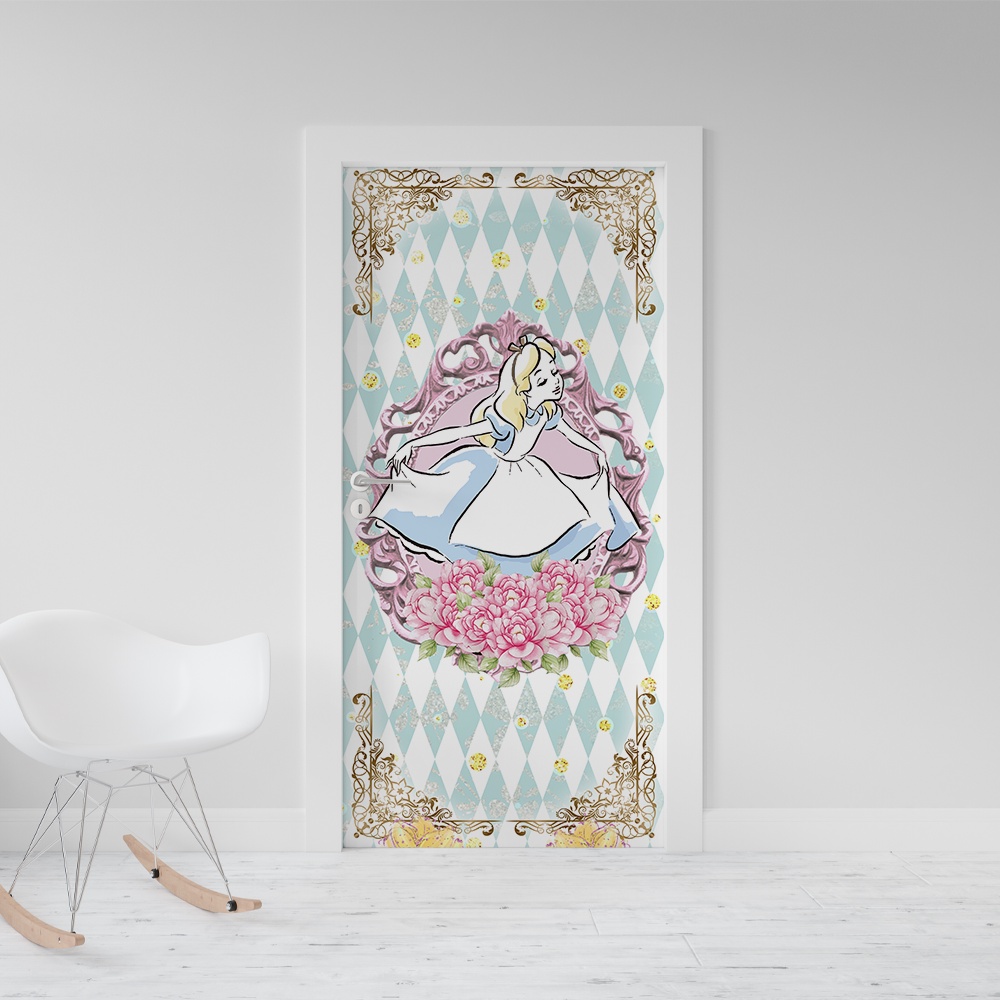 Adesivo Decorativo De Porta Alice no Pais das Maravilhas 15