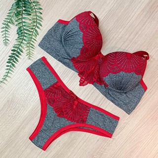 Conjunto de Bojo Lingerie Mescla Renda Plus Size 176