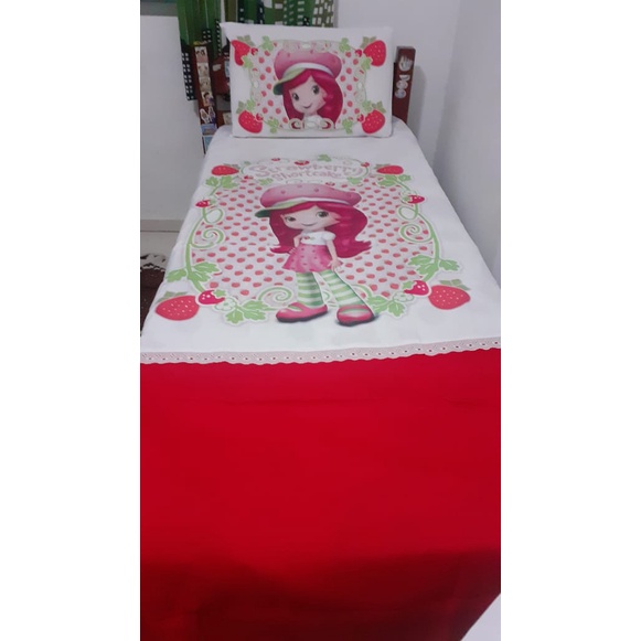 Jogo de Cama Infantil Colcha Solteiro Personagens 2 Peças com Colcha + Porta Travesseiro