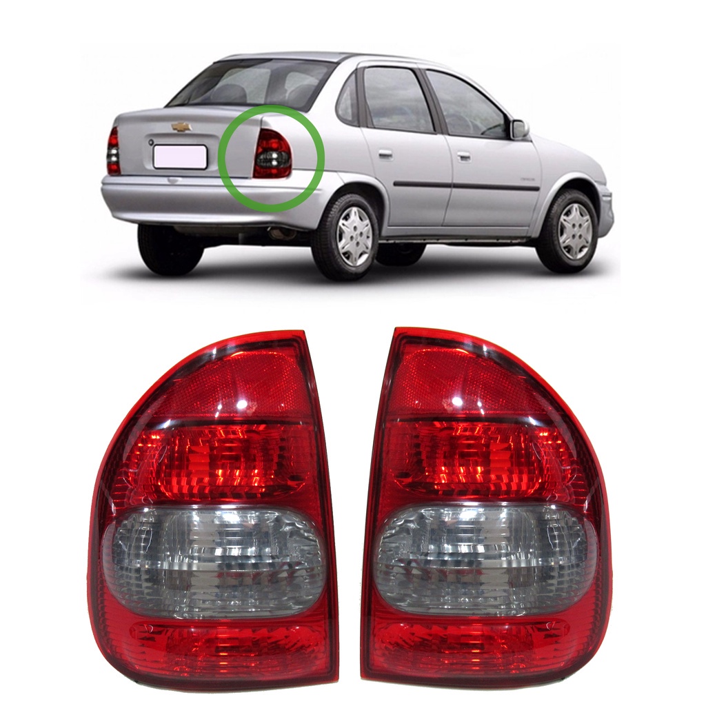 Par Lanterna Traseira Corsa Sedan Classic 03 04 05 06 07 08 09 10 Fume em Oferta na Shopee