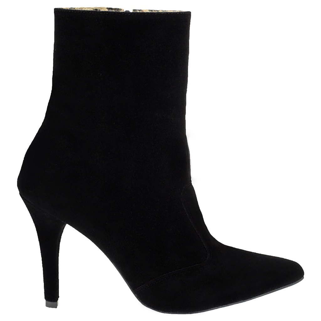 Bota Bico Fino Coturno Feminino Cano Curto Salto Confortável Duas Opçoes de Uso Ziper 087