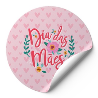 48 Tag Adesivos Rotulos Para Empresa 4,2X4,2Cm Dias Das Mães Rosa Com Corações Ad316 em Oferta na Shopee