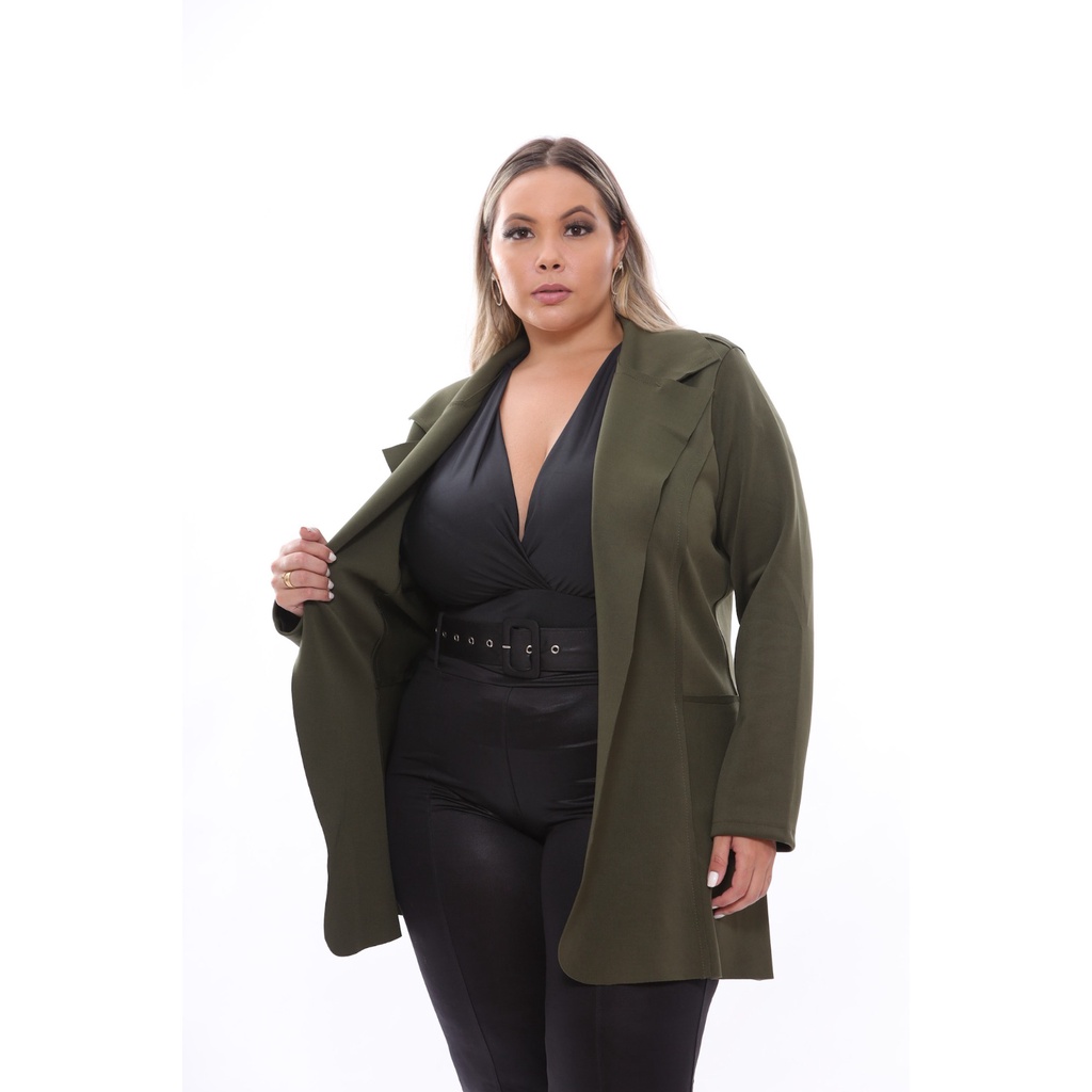 Sobretudo Max Blazer Casaco Plus Size Feminino P Ao G3