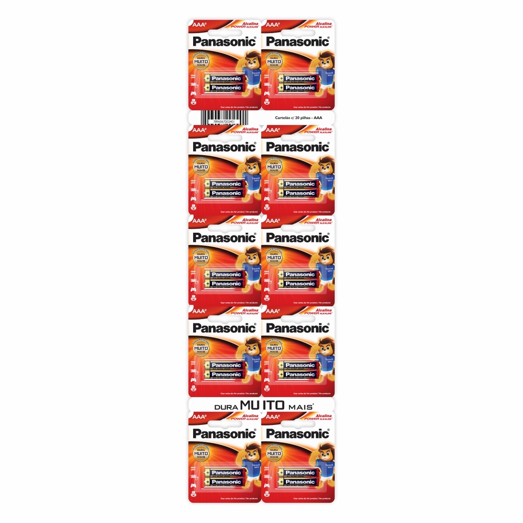 20 Pilhas Alcalinas Panasonic AAA