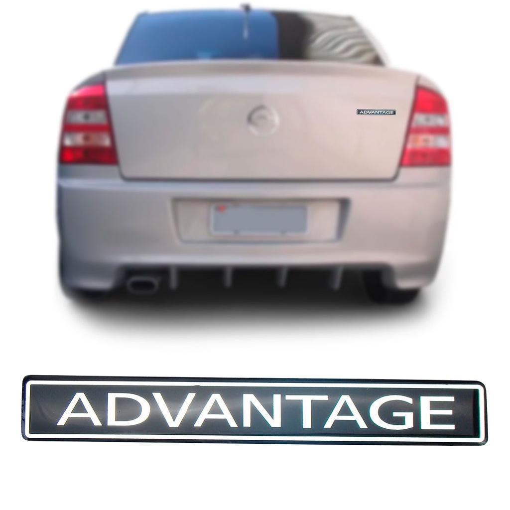 EMBLEMA ADVANTAGE GM ASTRA 04/11 PLAQUETA CROMADA E PRETO (RESINADO)