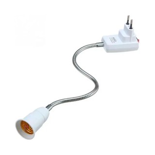 Haste Flexível Soquete E27 Adaptador Lâmpada Luminaria Abajur Tomada 40 Cm