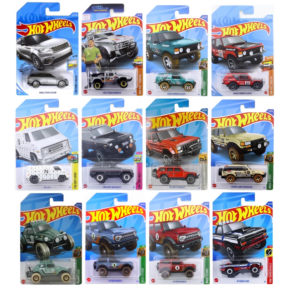 Hot Wheels Range Rover Jeep Cherokee Toyota Land Cruiser 80 Jeep