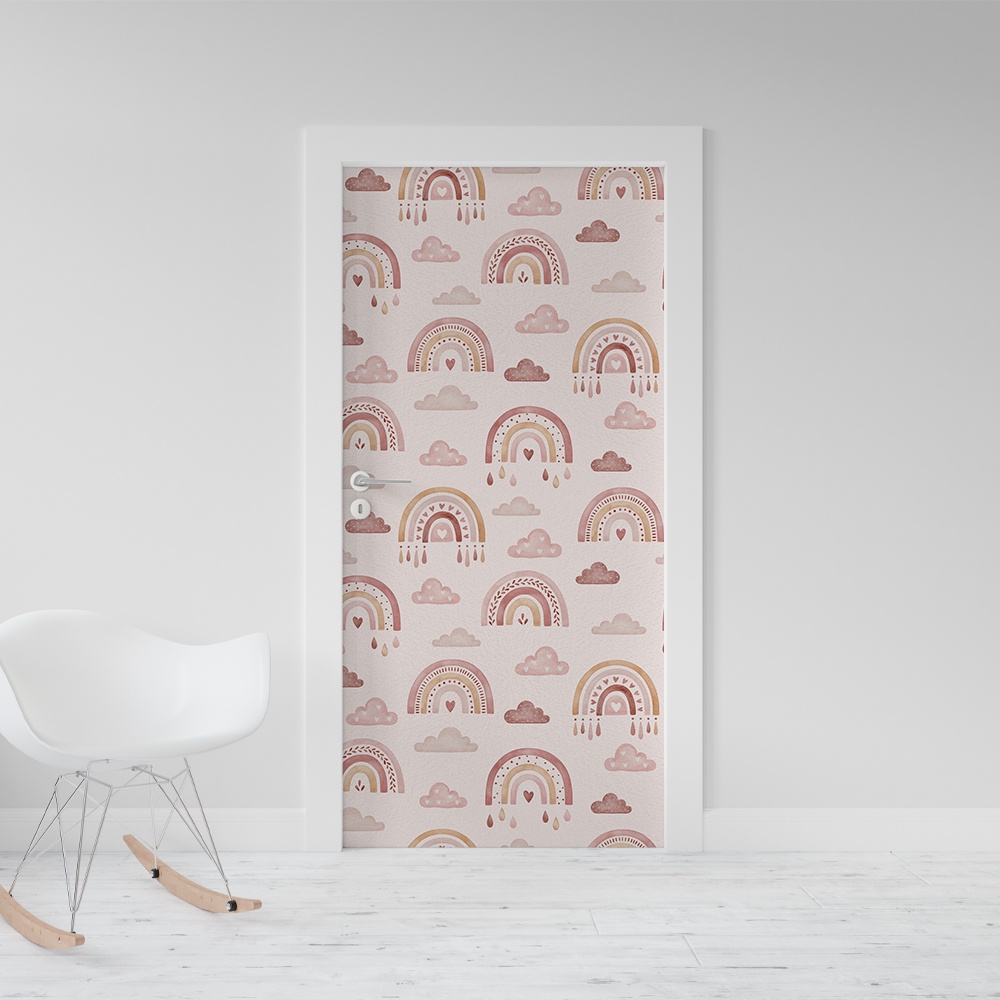 Adesivo Decorativo De Porta Arco Iris 3