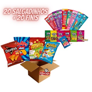 Kit 20 Salgadinhos Sortidos + 20 Finis Sortidos - Elma Chips
