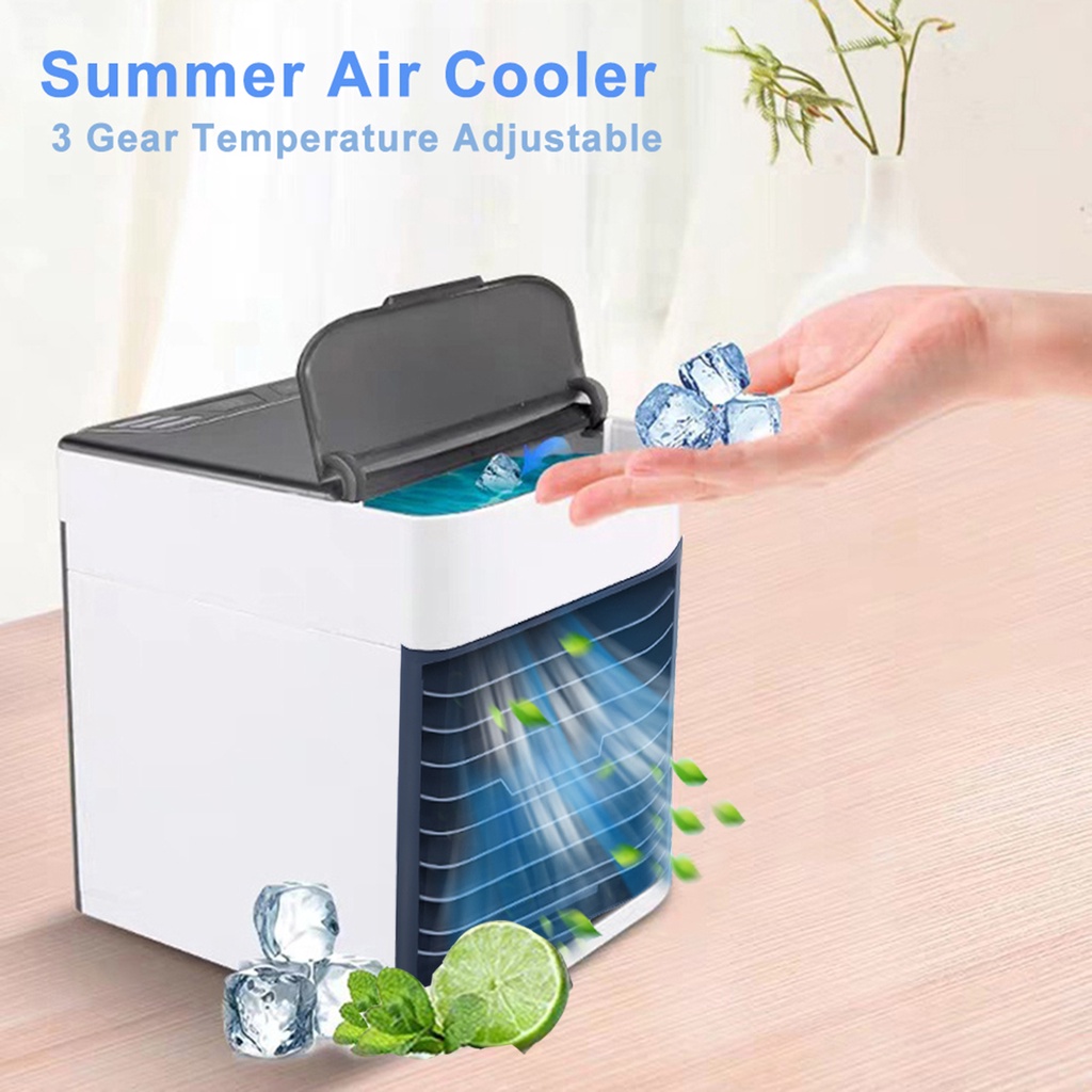 Mini Ar Condicionado Portátil Usb Umidificador Ventilador Climatizador de Ar Cooler Casa Escritorio Luz de Led