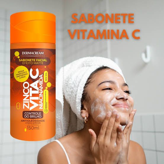 Sabonete Líquido Facial Dermacream de Vitamina C e Zinco 150ml | Envio Imediato em Oferta na Shopee