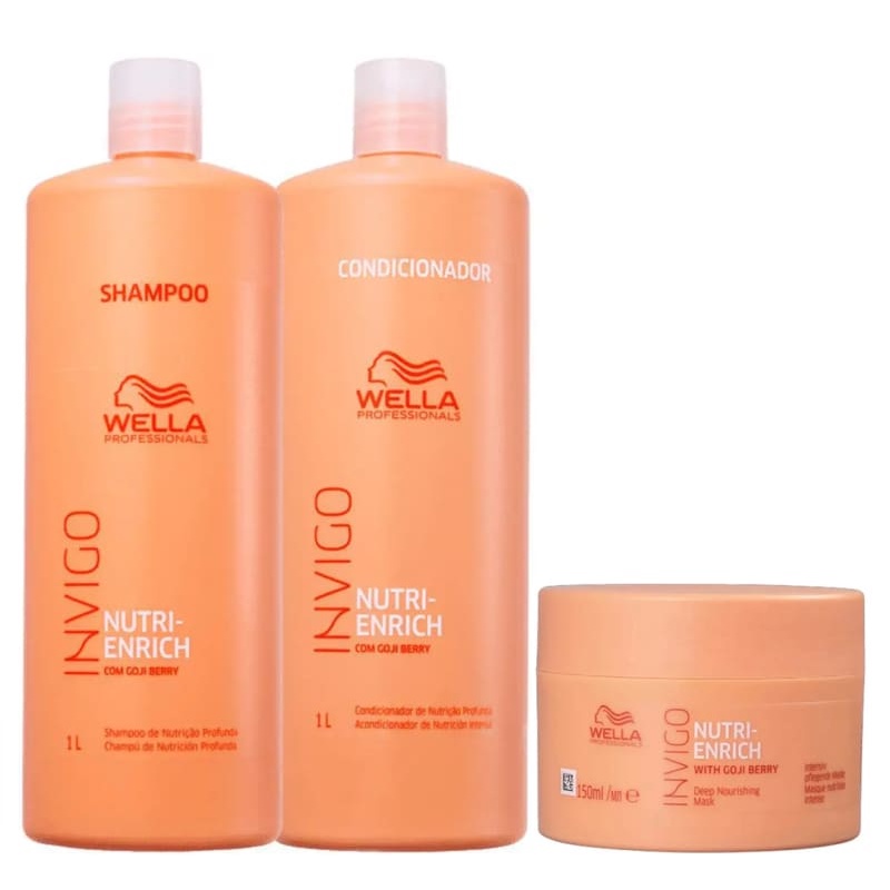 Kit Wella Professionals Invigo Nutri-Enrich - Shampoo 1L , Condicionador 1L e Máscara 150ml