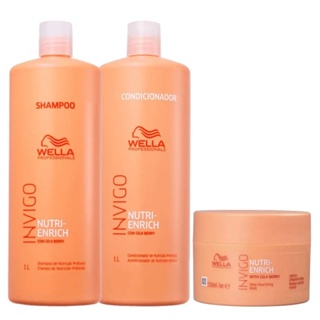 Kit Wella Professionals Invigo Nutri-Enrich - Shampoo 1L , Condicionador 1L e Máscara 150ml em Oferta na Shopee