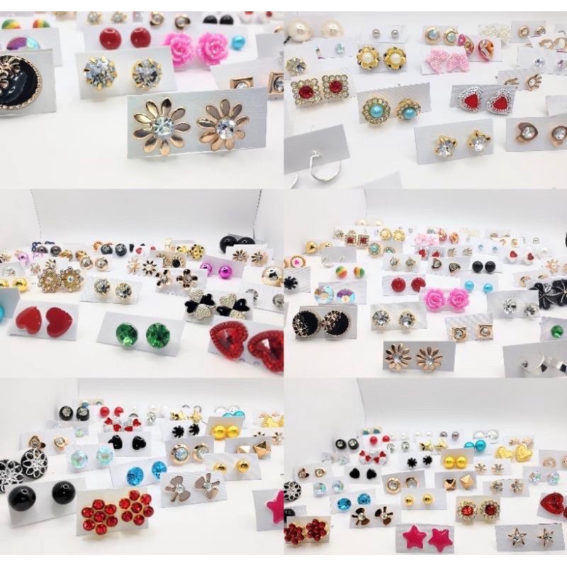 Kit até 120 Pares Brincos Pequenos Dourados Prateados Coloridos Modelos Sortidos Revenda Lembrança em Oferta na Shopee