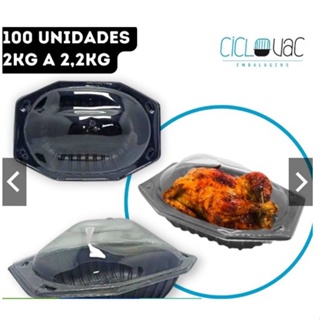 Embalagem Térmica para Frango Assado - Plástico Base Preta  - 100 unidades. em Oferta na Shopee
