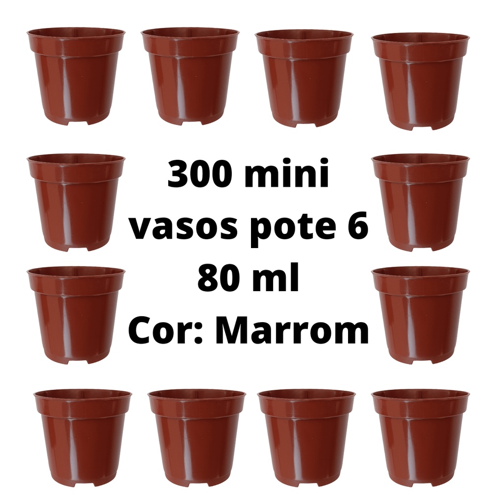 300 Mini Vasos Pote 6 Marrom Para Mini Suculentas E Cactos Lembrancinha de casamento aniversário festas