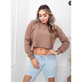 BLUSINHA MODELO CROPPED MANGA LONGA VESTE MUITO BEM FICA LINDO NO CORPO CORES NOVAS.