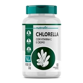 Chlorella com vitamina C, Picolinato Cromo Detox Vegano Nutralin Clorela