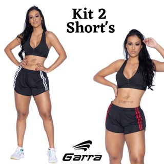 Kit 2 Shorts feminino Bermuda Fitness para academia e atividade física Dri-Fit