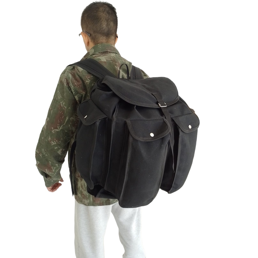 Mochilão de lona grossa lona de caminhão impermeável 80 litros para motociclista camping viagens