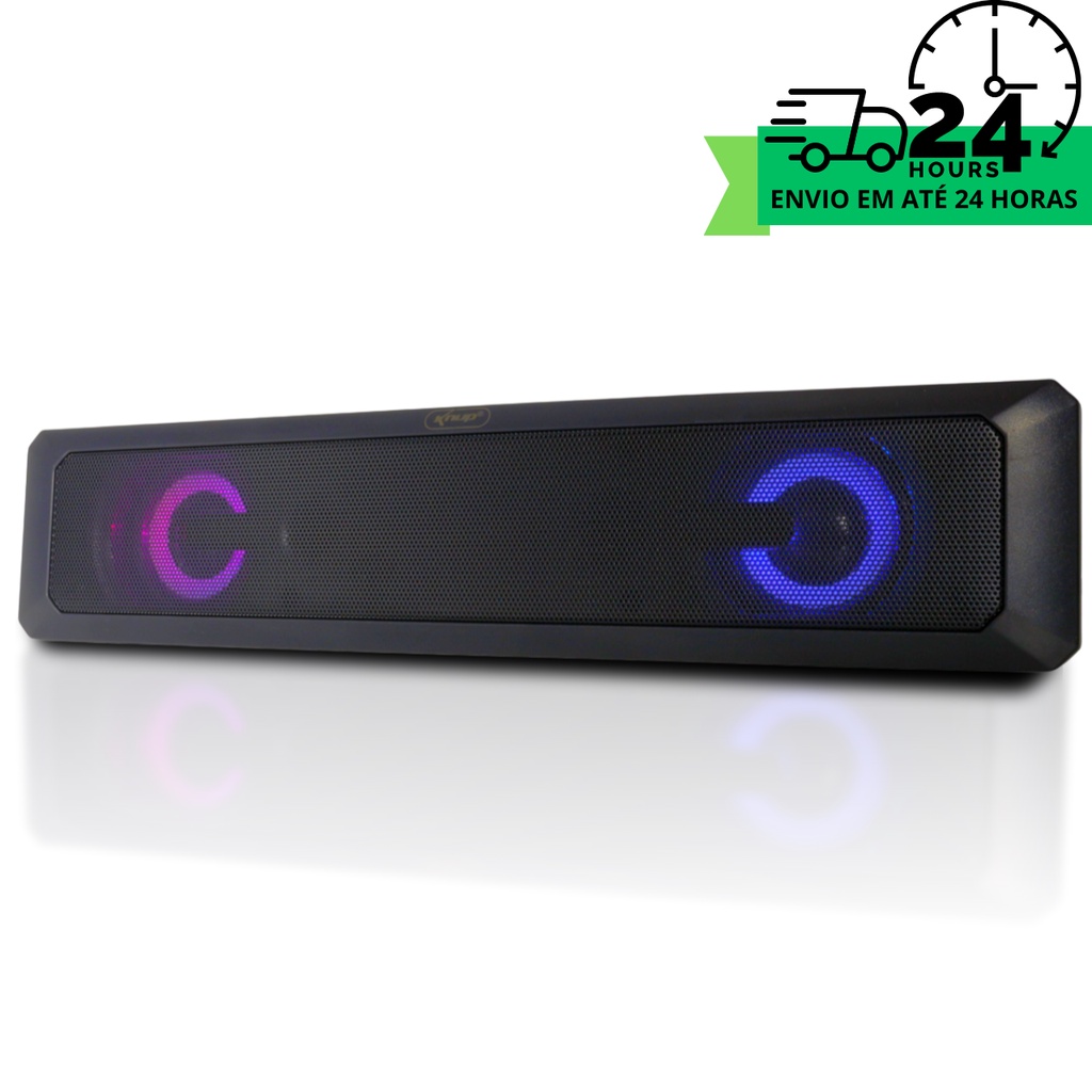 Caixa De Som Para Computador Tv Notebook Soundbar Potente Iluminação LED Rgb