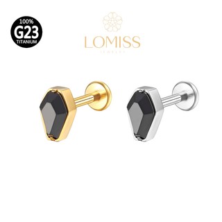 Piercing Orelha Labret Titânio G23 PVD Zircônia Preta Forma Geométrica  Lomiss piercing em Oferta na Shopee