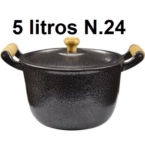 Caldeirão Preto Craqueado caçarolas de feijão,caldo, feijoada de 5 litros