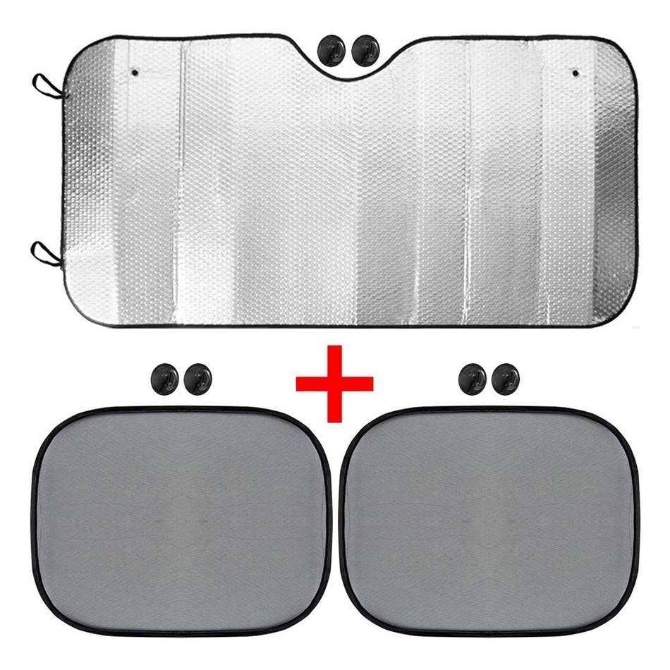 Protetor Parabrisa Veicular Painel + Lateral Quebra Sol Vidro Carro Proteção Solar UV Dobravel