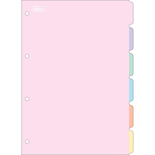 Divisória de Fichário Tamanho Colegial Tilibra Academie Pastel 4 Furos C/6 em Oferta na Shopee