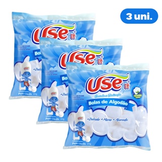 Kit 3 Pacotes Algodão Bola Branco Remoção de Esmalte Tradicional 20g Use it Para Pele do Bebê Limpeza 100% Algodão em Oferta na Shopee