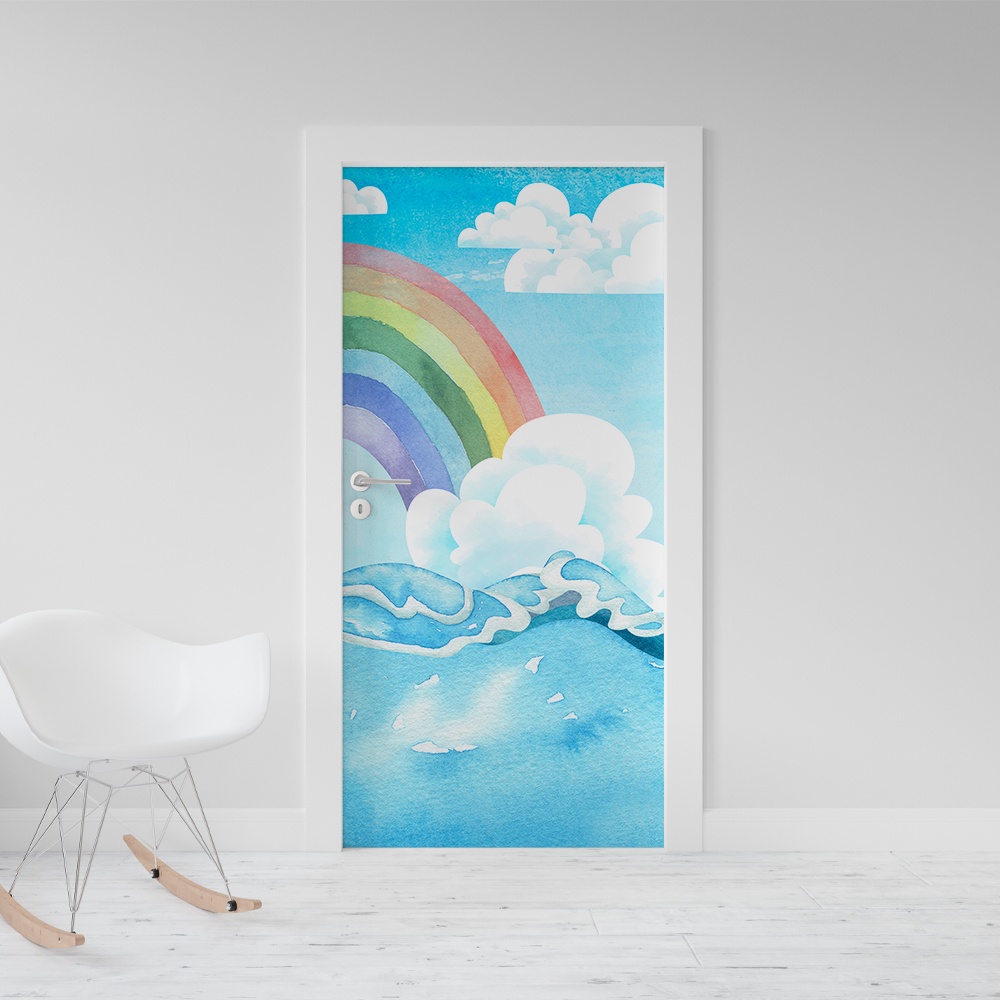Adesivo Decorativo De Porta Arca de Noé _ arco celeste, arco-iris cristão,evengelico,religioso - 06466