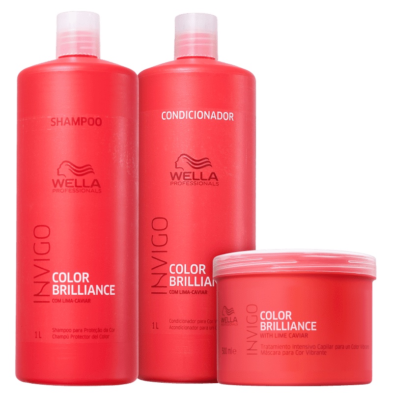 Kit Wella Professionals Invigo Color Brilliance - Shampoo 1L + Condicionador 1L + Máscara 500ml