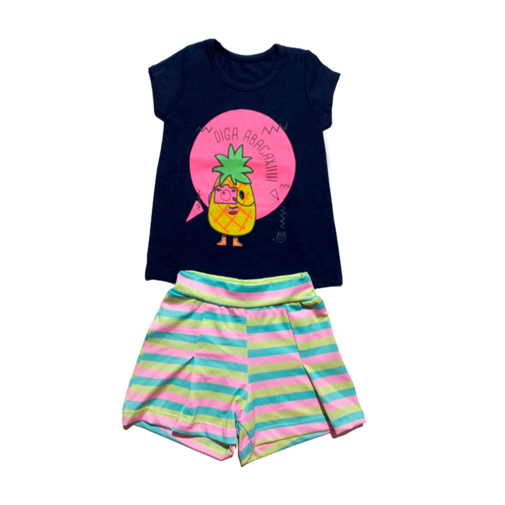 Conjunto Feminino Infantil de verão Roupas Menina 1 ao 8 anos Shorts e Blusas Sortidas