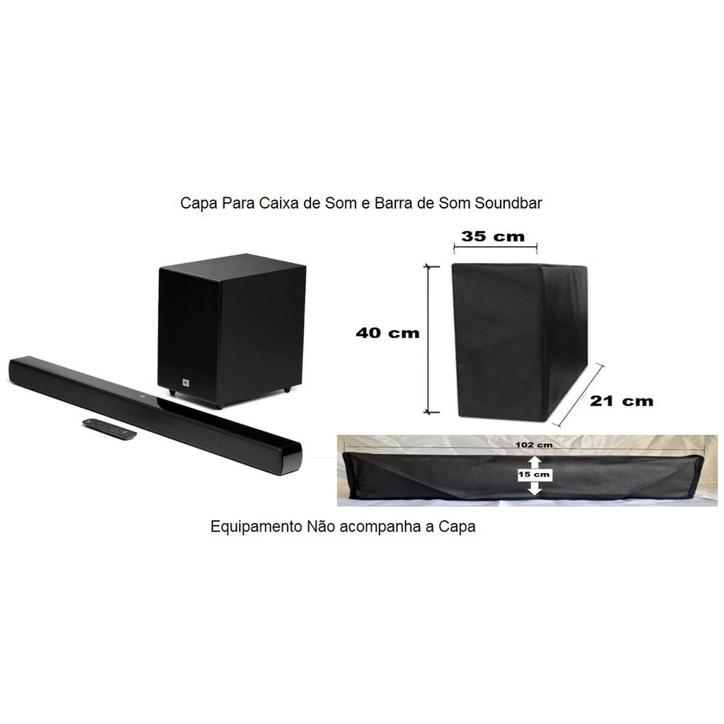 Kit 2 Capa Para CX De Som SOUNDBAR + Barra De Som SOUNDBAR Bonita Resistente e Antipoeira.