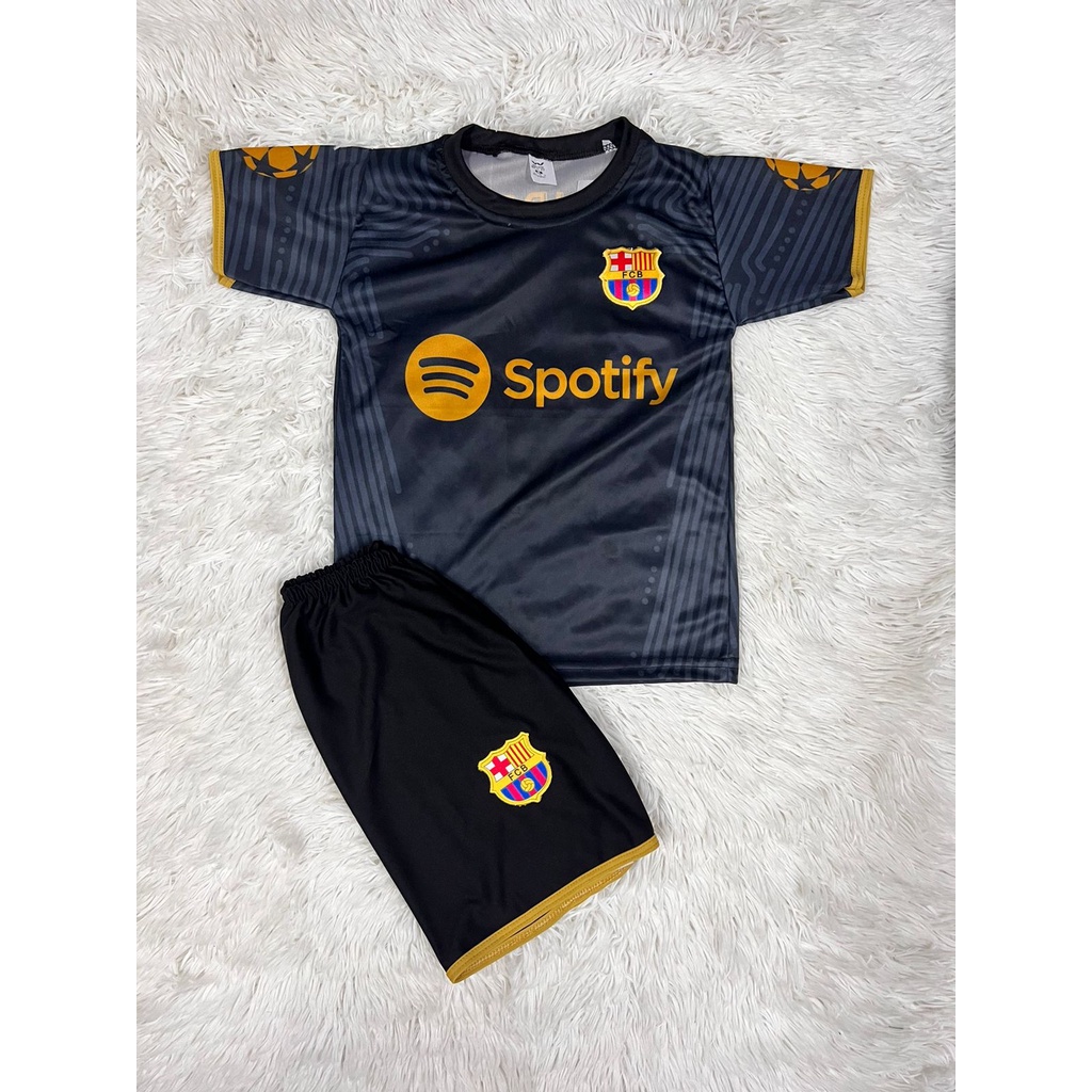 Kit Conjunto Infantil e Juvenil De Futebol Time Barcelona FC