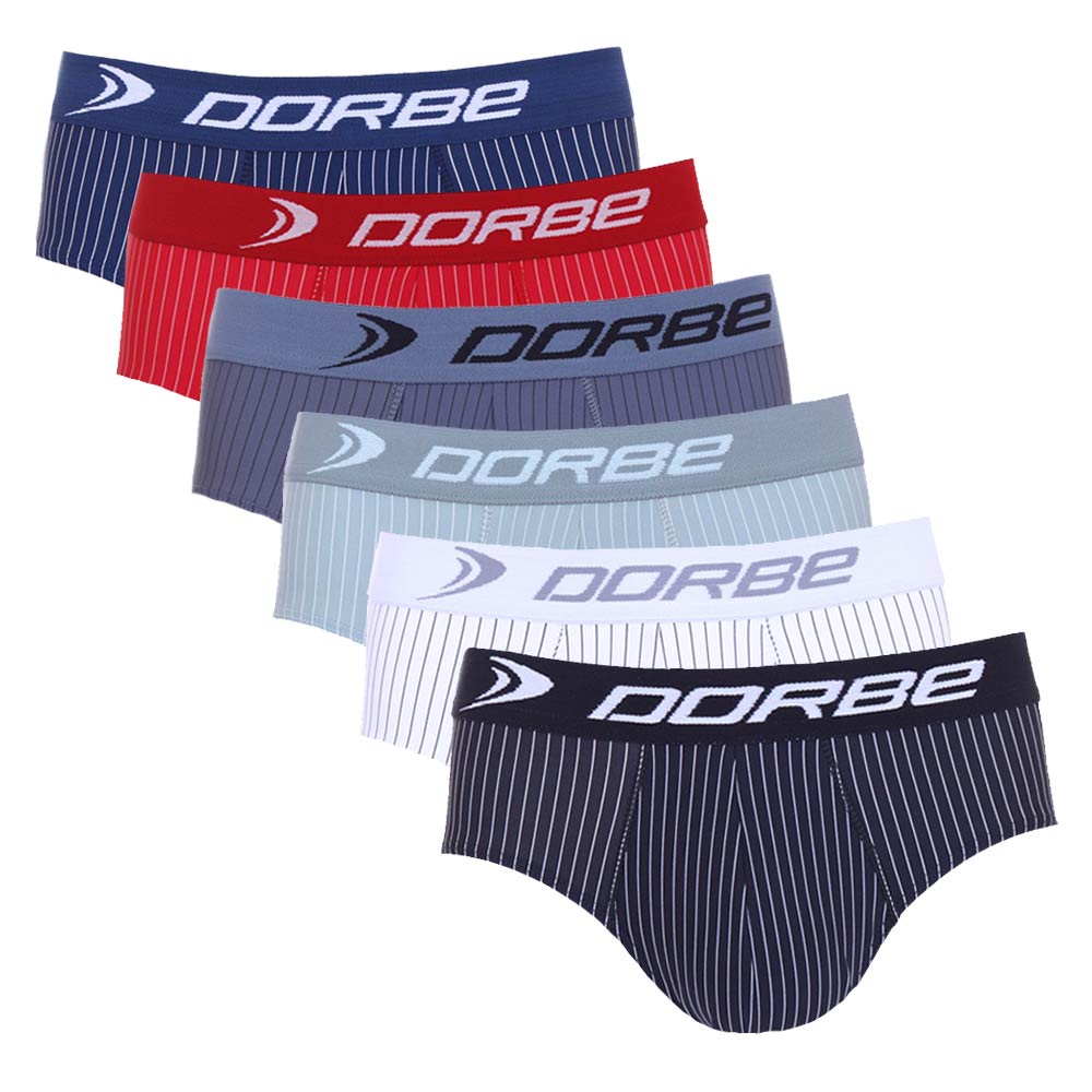 Kit 6 Cuecas Slip Risca de Giz Microfibra Dorbe Original Masculina Cueca Tradicional Cavada Listrada Listra - Men Clothes