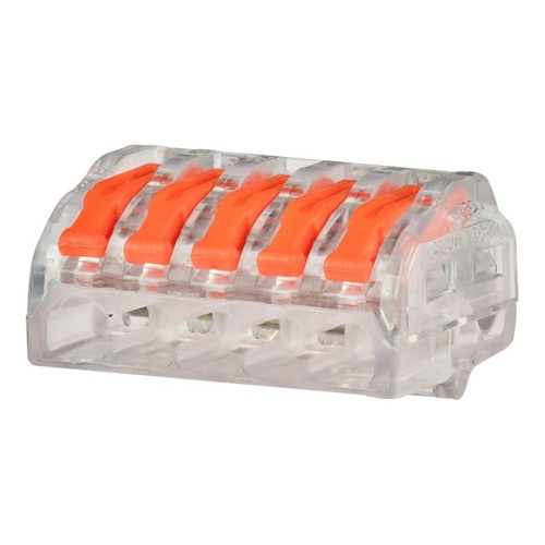 100x Conector Elétrico Emenda Rápida Alavanca Borne 5 Fios
