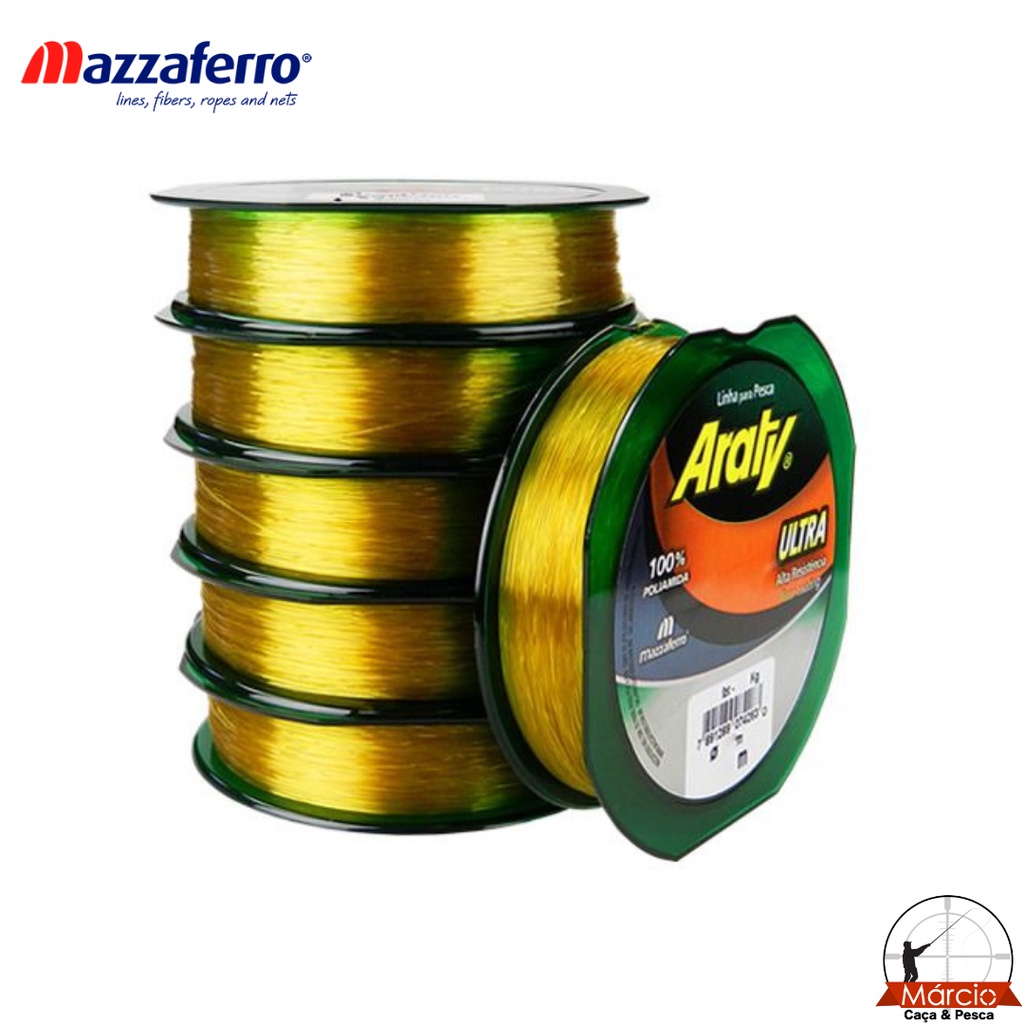 Linha Para Pesca Araty Ultra Gold c/ 120 Metros  Mazaferro em Oferta na Shopee