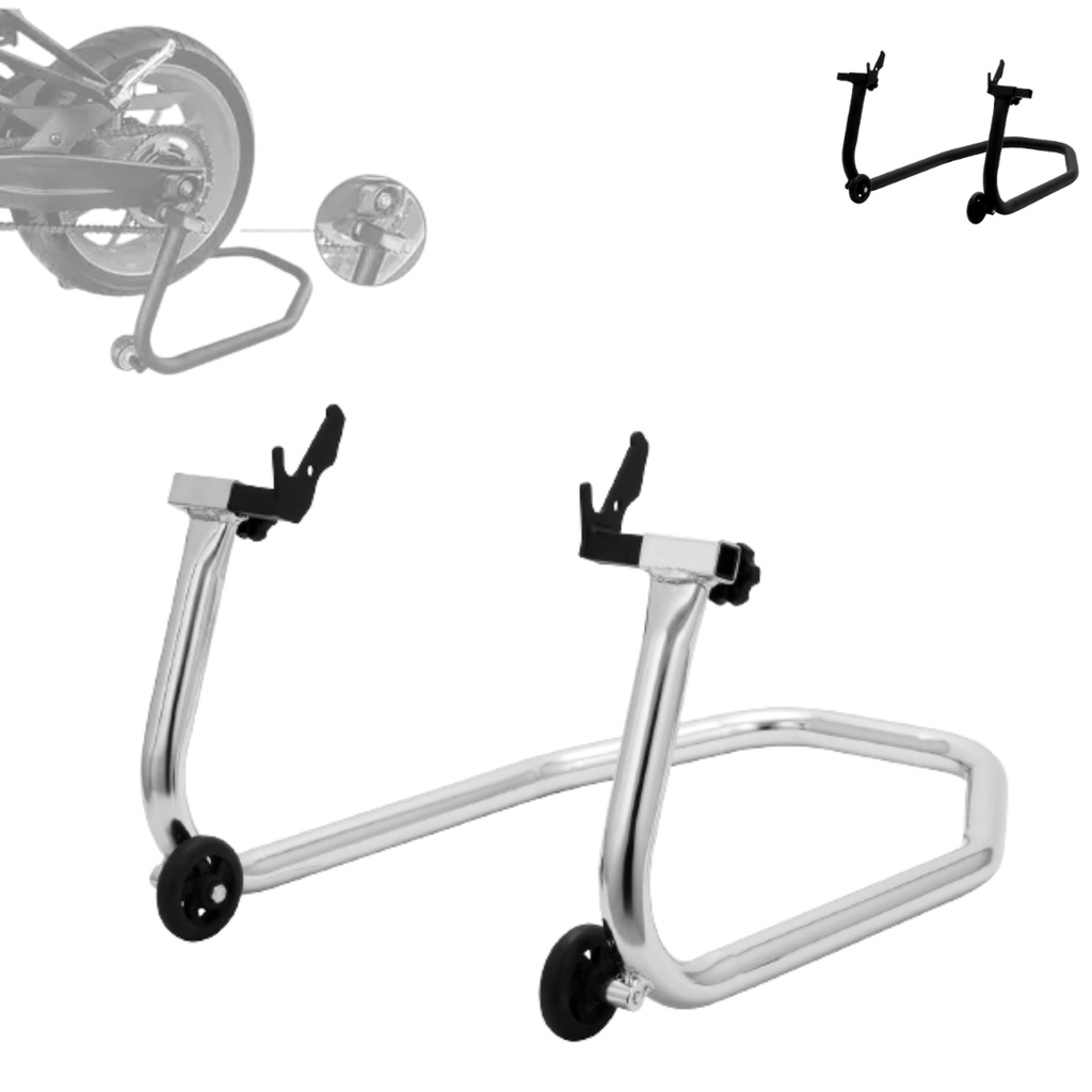 Cavalete Traseiro Universal Para Moto Super Adventure Suporte Para Slider Reforçado Preto e Cromado em Oferta na Shopee