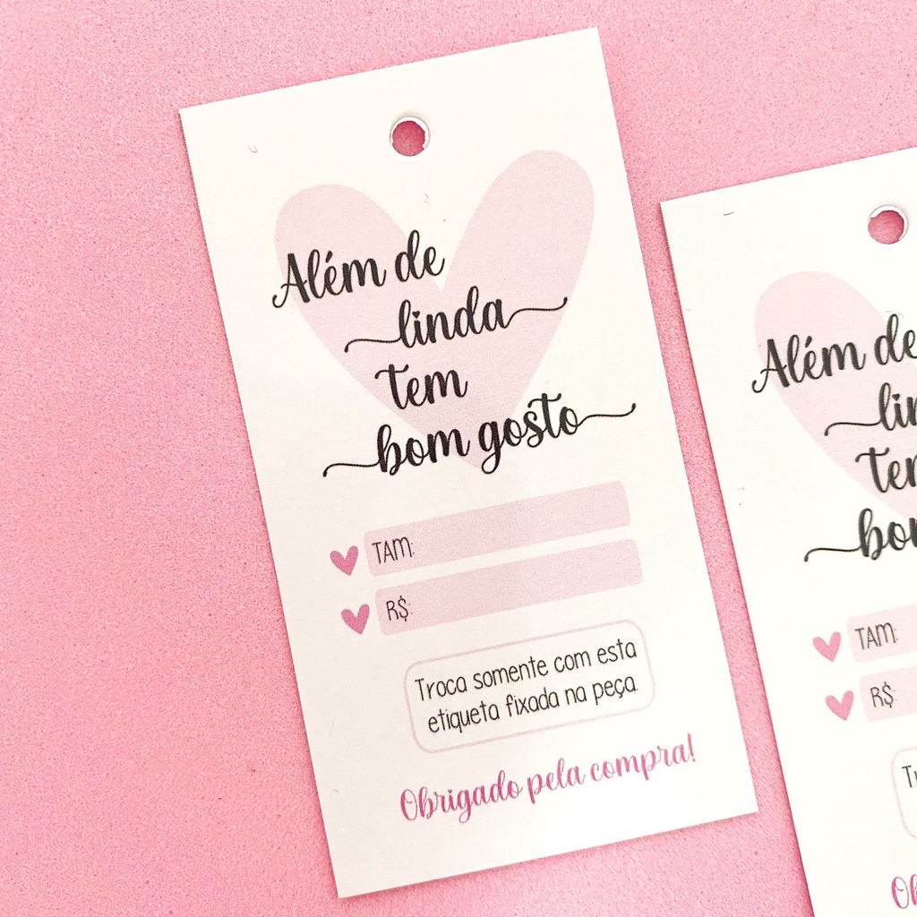 100 Tags Etiquetas para roupas, acessórios femininos, biquinis em Oferta na Shopee