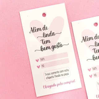 100 Tags Etiquetas para roupas, acessórios femininos, biquinis em Oferta na Shopee
